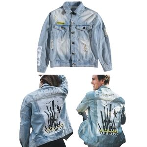 Bibisama "Hagane" Anime Inspired Streetwear Unisex Demin Jacket Size 1